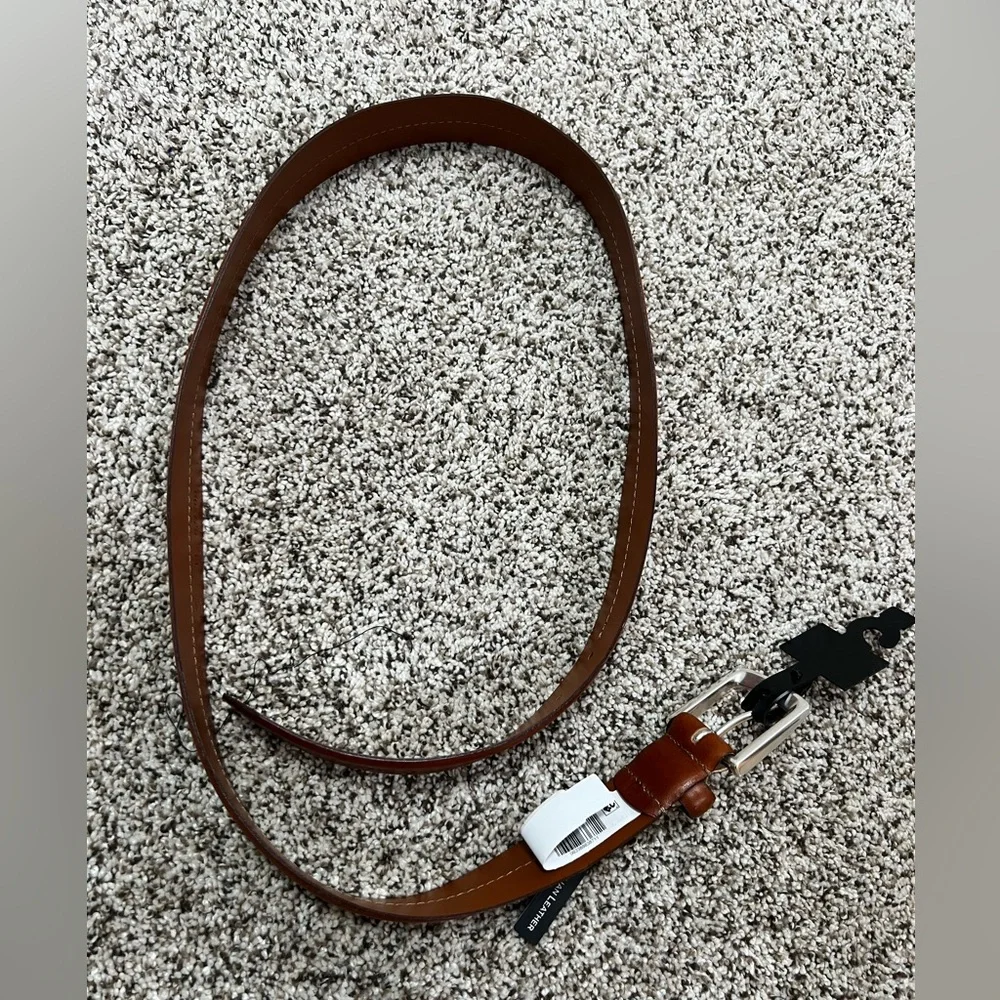 NEW BOSCA MENS BROWN LEATHER BELT SIZE: 42